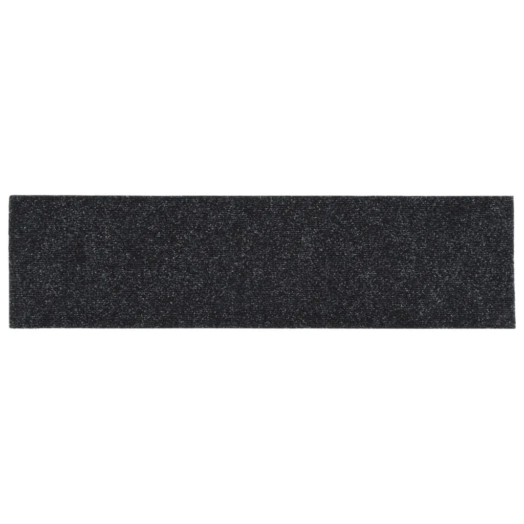 Self-adhesive Stair Mats Rectangular 15 pcs 76x20 cm Black