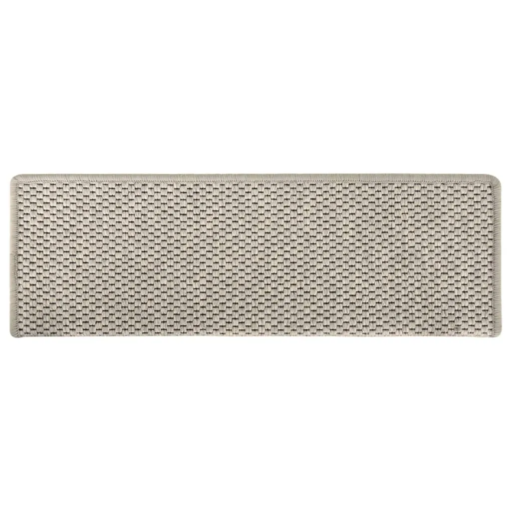 Self-adhesive Stair Mats Sisal-Look 15 pcs 65x25 cm Silver