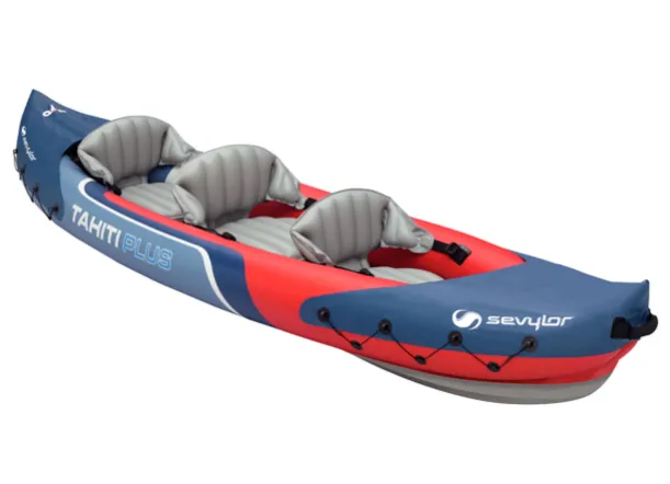 Sevylor Tahiti Plus Inflatable Kayak with 2 x Kayak Paddles, Footpump & 2 x Baltic Canoe Buoyancy Aids - 2   1 Persons - 2024 Model - WHILST STOCKS LAST