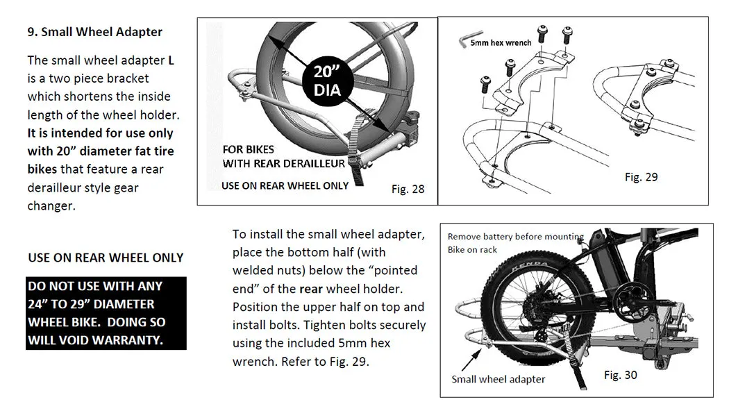 Small Wheel Adapter for Universal Wheel Holders