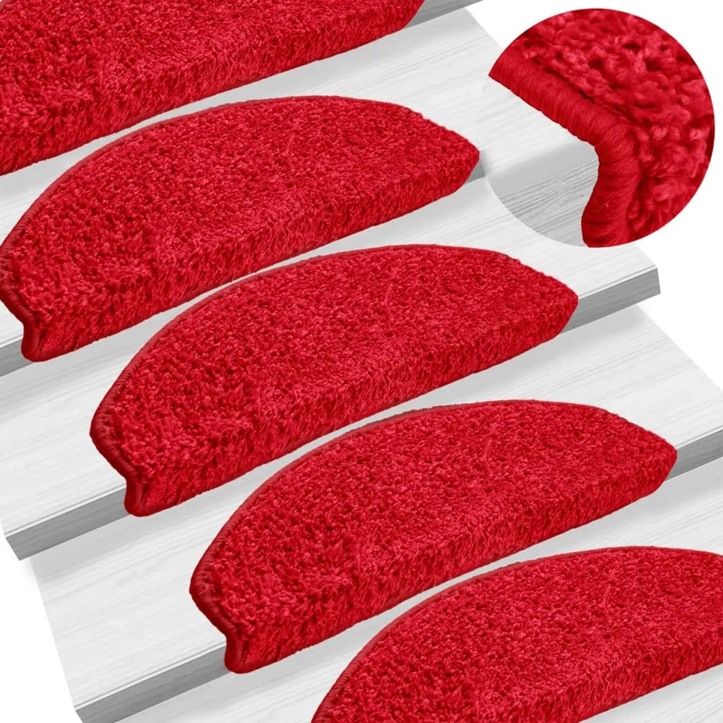 Stair Mats 10 pcs 65x21x4 cm Red