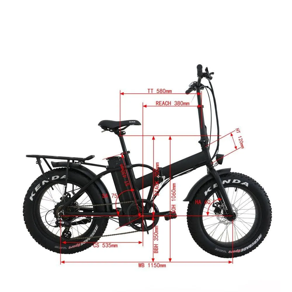 The Eunorau 20" Fat Tire Model E-FAT-MN E-Bike