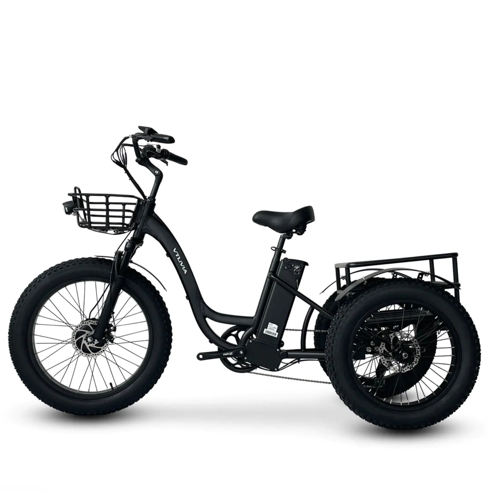 VTUVIA| FT2 500W 48V 13Ah Fat Tire Electric Cargo Trike