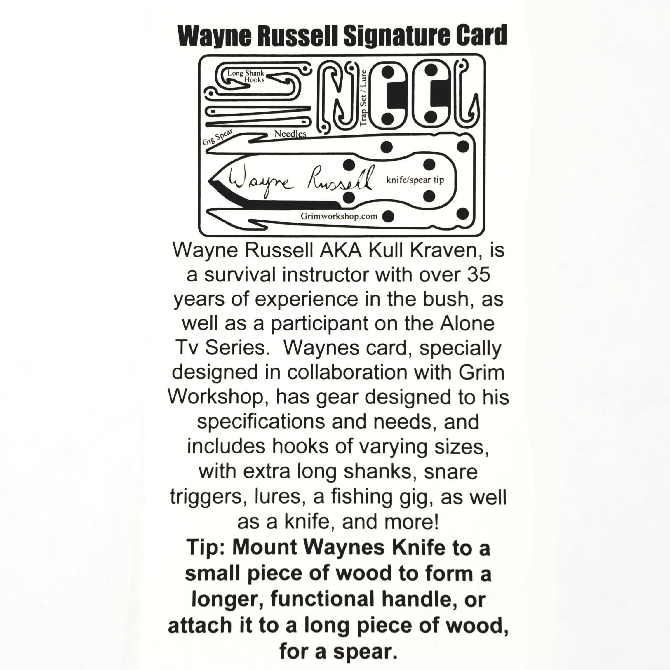 Wayne Russell "Kullcraven" Signature Survival Card